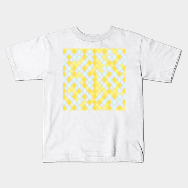 YELLOW DIAMOND DESIGN, PASTEL COLOR, DIAMOND PATTERN Kids T-Shirt by ZARBIT